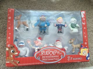 Rudolph The Red - Nosed Reindeer Figurines From The Classic Movie Set Of 8