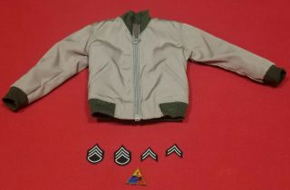 1/6 Us Army Ww2 Tanker Jacket Fury,  Ranks And Patch.  From Redman Toys.