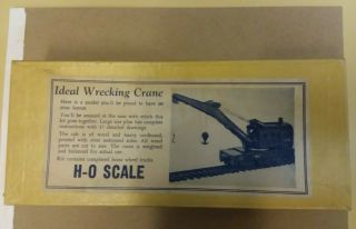 Vintage Ho Model Trains Ideal Bucyrus Wrecking Crane Cardboard Kit.  Very Rare.