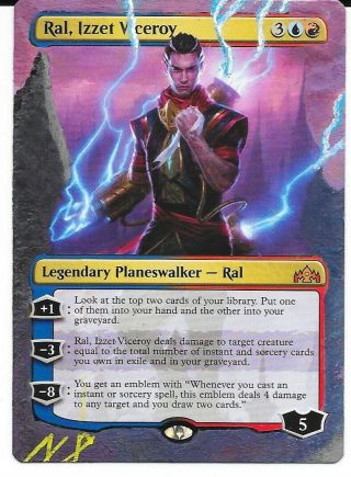 Magic The Gathering - 1x Altered Art Ral,  Izzet Viceroy Hand Painted Mtg Card
