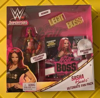 Sasha Banks Wwe Mattel Girls Ultimate Fan Pack Exclusive Figure Ring Dvd Dmg Box