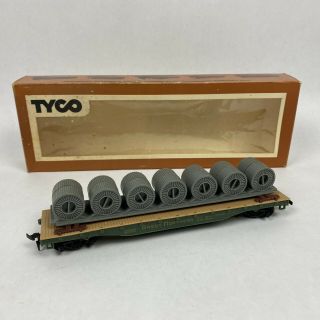 Tyco Ho Scale Great Northern 50’ Flat Car With Cable Reel Load And Box