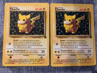 Pikachu 1 Black Star Promo Wotc Rare Pokemon Card Set Of 2