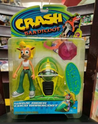 Crash Bandicoot Wave Rider Coco Action Figure By Resaurus 1999 Nrfp