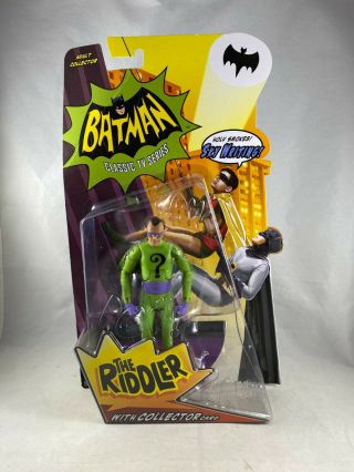 2013 Mattel Batman Classic Tv Series The Riddler Figure With Collector Card