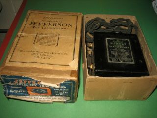 Vintage Jefferson Midget Universal Toy Transformer 100 / 120 Volts 75 Watts Orig