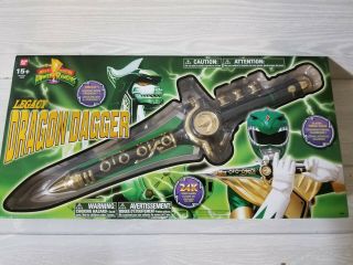 Bandai Mighty Morphin Power Rangers Legacy Dragon Dagger 24k Gold Plated Green