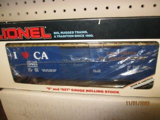 Lionel 19905 I Love California Box Car Ob
