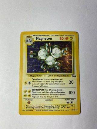 Magneton 11/62 Fossil Set Rare Holo Pokemon Card