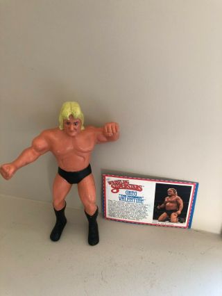 Greg The Hammer Valentine 1985 Wwf Ljn Titan Wrestling Superstars Figure W/card