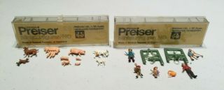 Vintage Preiser Ho Scale Figures - 2 Packs - Complete In Boxes