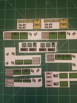 1/6th Scale Dragon Ww2 German Ss Rank Cloth Sheets Just Use Any Glue.