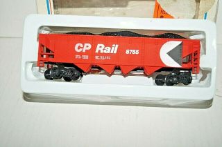 Lionel Ho Scale Coal Hopper Car With Load Cp Rail 5 - 8755 Red W Orignal Box Vtg