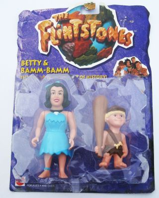 Flintstones Betty & Bamm Bamm Action Figure 1993 Movie Toy Mattel