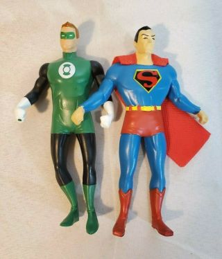 Vintage Tm & Dc Comics Superman Figure (s13) And Green Lantern Figure 0917