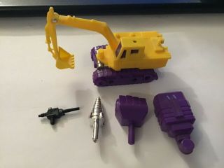 Vintage Transformers G2 Constructicon Scavenger Complete With Gun Drill Arm Fist