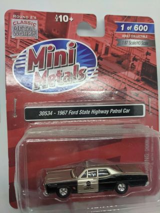 Classic Metal - Mini Metals Cmw Ho 1:87 1967 Ford Highway Patrol Car
