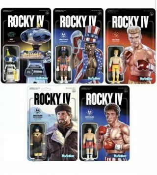 Rocky Iv Reaction 3 3/4 " Action Figures Complete Set Of 5