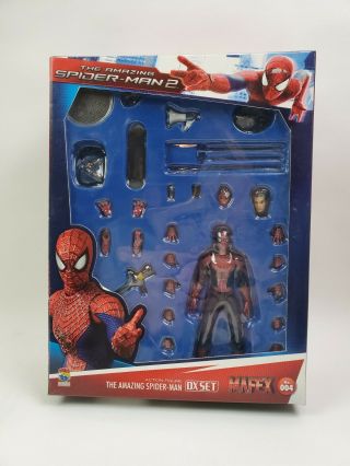 Marvel Medicom The Spider - Man Deluxe Dx Figure Set Mafex Open Box