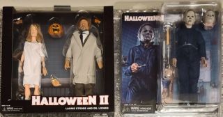 Neca Halloween 2,  Laurie Strode,  Dr Loomis,  & Michael Myers Clothed Figures,