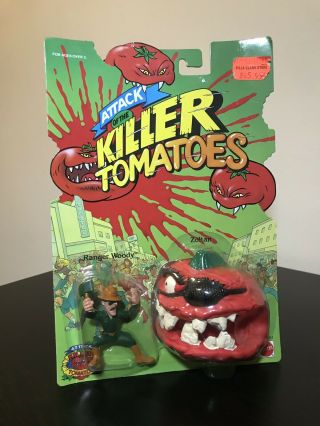 Vintage Attack Of The Killer Tomatoes Zoltan Vs Ranger Woody - Mattel 1991 - Moc