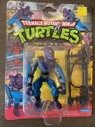 Vintage Tmnt Ninja Turtles 1990 Foot Soldier 44 Back Moc Playmates