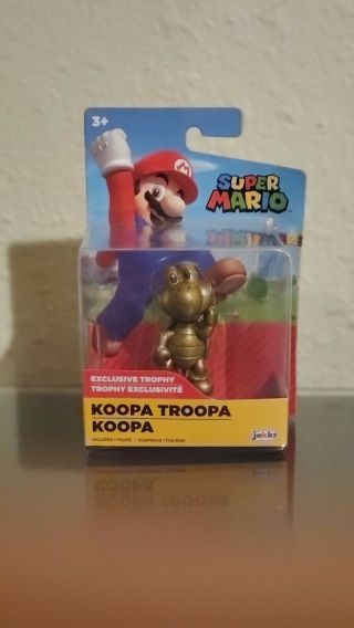 Jakks World Of Nintendo Koopa Troopa Exclusive Trophy Gold 2.  5 " Figure