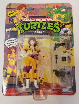 Tmnt 1992 5th Anniversary April On Unpunched Card Playmates Toys