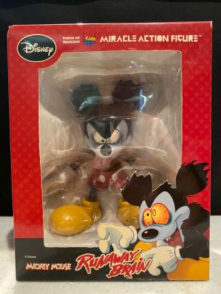 Medicom Toy Disney Mickey Mouse Runaway Brain Miracle Action Figure From Japan