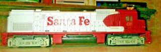 Tyco Santa Fe Red Silver 4301 Diesel Loco Runs Well No Railing No Front Coupler