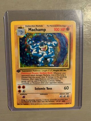 Machamp 8/102 Holo 1st Edition 1999 Pokemon Card