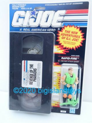 Gi Joe Real American Hero 1990 Rapid Fire Action Figure With Vhs Tape