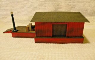 HO Scale Custom Hand Made Weathered Wooden Track Side Storage Bldg w/Light 2