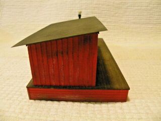 HO Scale Custom Hand Made Weathered Wooden Track Side Storage Bldg w/Light 3