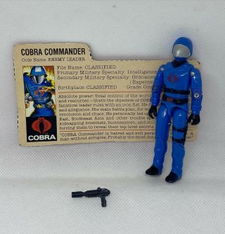 Vintage 1982 - 83 Gi Joe Cobra Commander Enemy Leader Complete W/ File Card