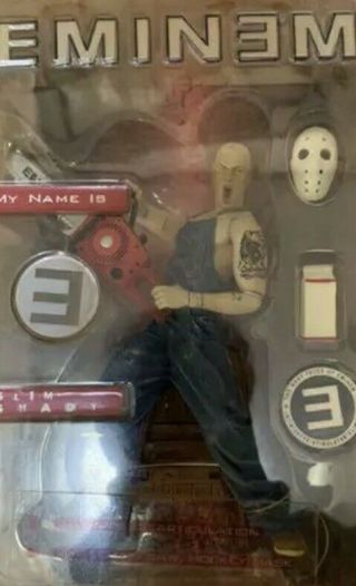2001 Eminem Slim Shady Action Figure Toy Chainsaw Art Has Never Been Opened