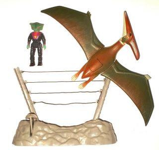 1987 Vintage Dino Riders Pteranodon Dinosaur & Rasp Figure & Trap Series 1 Tyco