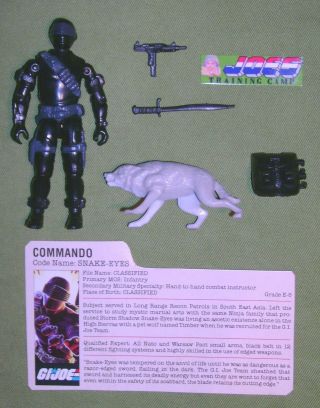 1985 Snake Eyes V.  2 Gi Joe Commando Ninja 100 Complete W/fc Peach File Card Jtc