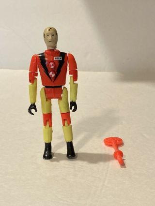 Pro - Tek Spin Dummy Figure W/ Weapon: Vintage Incredible Crash Dummies By Tyco