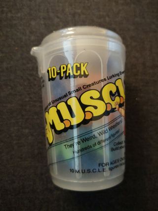Vintage M.  U.  S.  C.  L.  E.  Muscle Men 10 Pack Trash Can In Can 1985