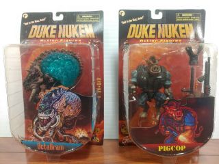 " Octabrain & Pigcop " 3d Realms Duke Nukem Action Figures Nib