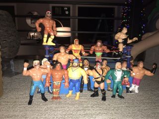 Wwf Hasbro Wrestling Ring - Hogan,  Warrior,  Superfly,  Andre The Giant & More