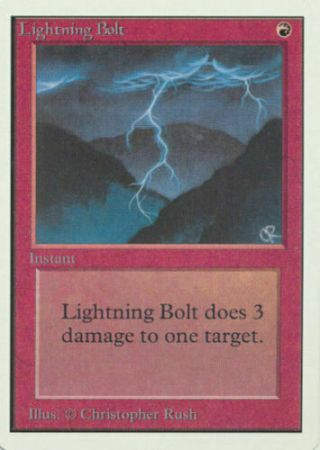 Mtg Magic The Gathering Unlimited Lightning Bolt Lp Light Play