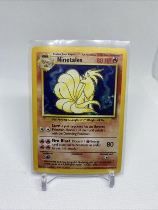 4th Print Very Rare Ninetales 12/102 1999 - 2000 Pokemon Base Set Mp