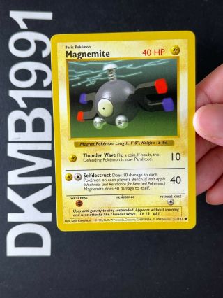 Magnemite 53/102 Common Pokemon Card Base Set PSA? WOTC SHADOWLESS EDITION 3