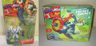 Earthworm Jim & Pocket Rocket Vehicle 1994 Playmates Toys Factory