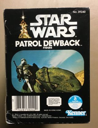 Vintage Star Wars Patrol Dewback Collectors Series in the Box,  M.  I.  B. 2