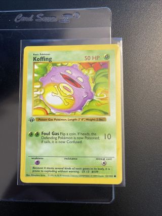 1999 Koffing 51/102 1st Edition Base Set Shadowless Pokemon Card Psa Wotc