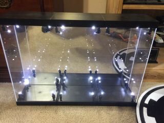 Mb - 3 Acrylic Display Case Led Light Box For Three 12 " 1/6 Scale Figure