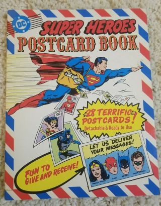 Vintage 1981 Dc Comics Heroes Postcard Book Complete & In Great Shape L@@k